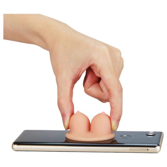 Lovetoy - zuignap telefoonhouder - borsten (natuur)