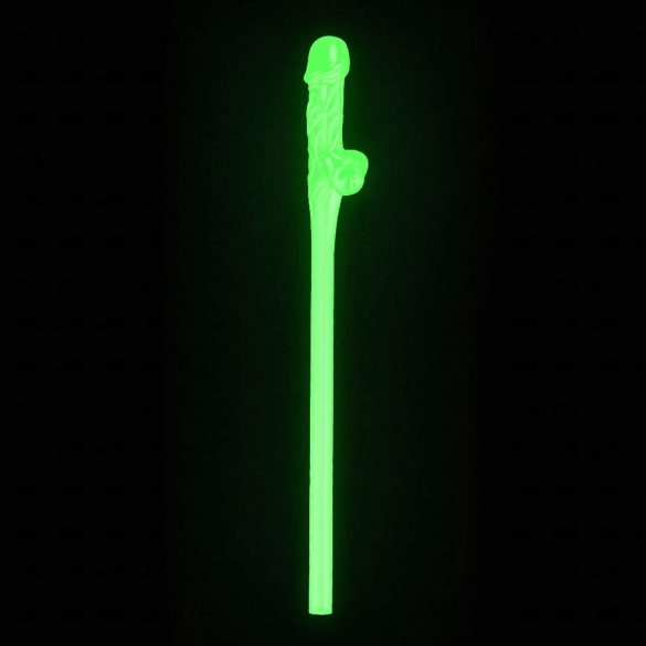 Lovetoy - rietje met penis - glow in the dark - wit