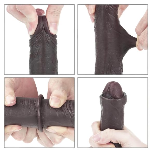 Lovetoy Sliding-Skin - realistisch dildo - dubbel laag - bruin - 18 cm