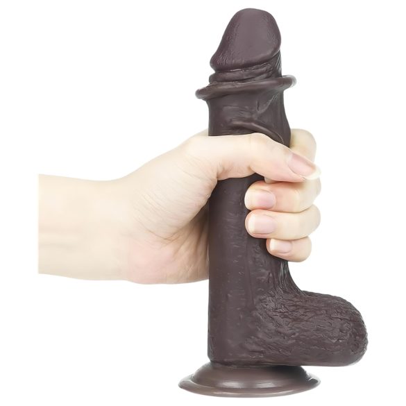 Lovetoy Sliding-Skin - realistisch dildo - dubbel laag - bruin - 18 cm