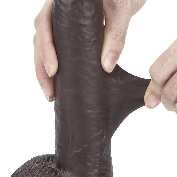Lovetoy Sliding-Skin - realistische dildo - dubbel gelaagd - 23cm - bruin