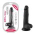 Mr. Rude - Zuignap, realistische dildo met testikels - 19cm (zwart)