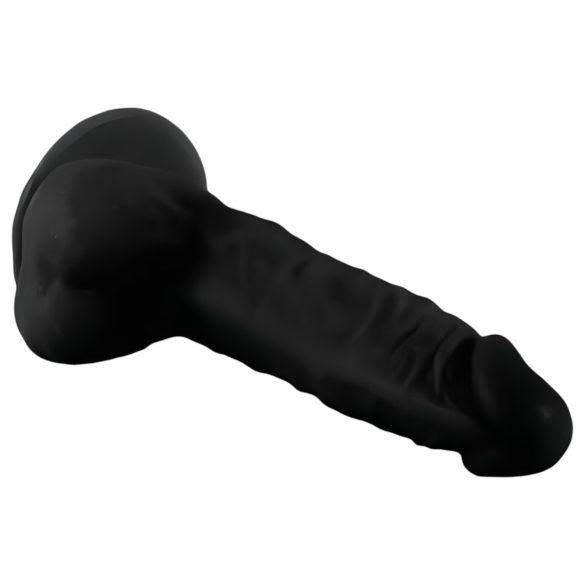 Mr. Rude - Zuignap, realistische dildo met testikels - 19cm (zwart)