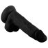 Mr. Rude - Zuignap, realistische dildo met testikels - 19cm (zwart)