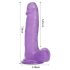 Tracy's Dog - dildo met zuignap en ballen - siliconen - paars - 20 cm