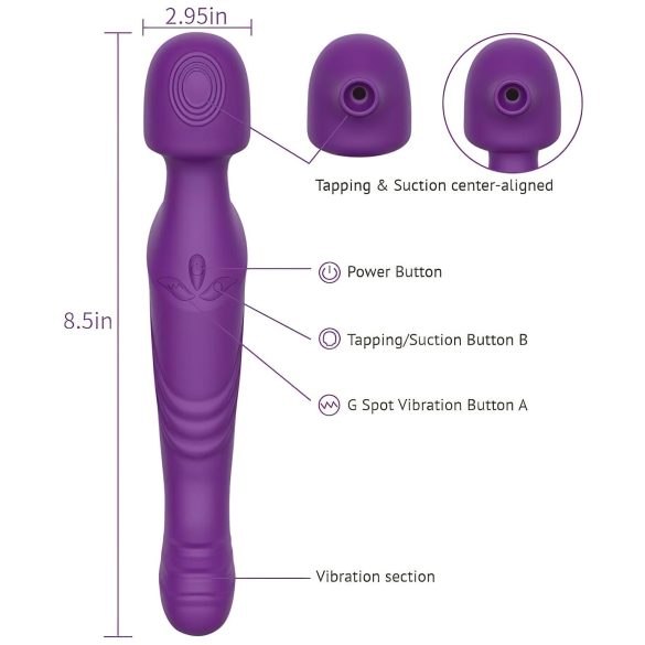 Tracy's Dog - wand vibrator - pulserend massage - siliconen - paars