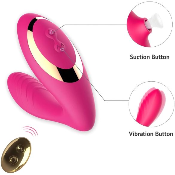 Tracy's Dog 2 - luchtdruk vibrator 2-in-1 - pink