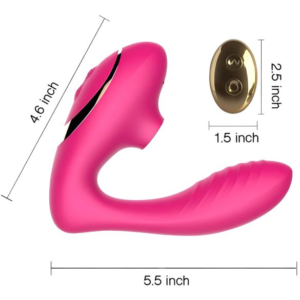 Tracy's Dog 2 - luchtdruk vibrator 2-in-1 - pink