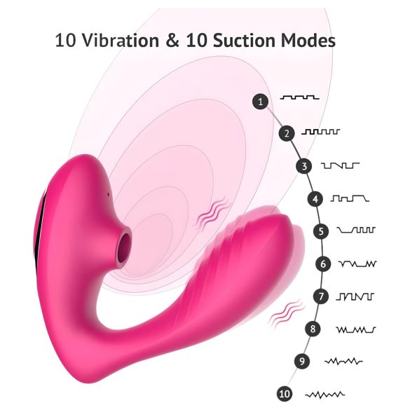 Tracy's Dog 2 - luchtdruk vibrator 2-in-1 - pink