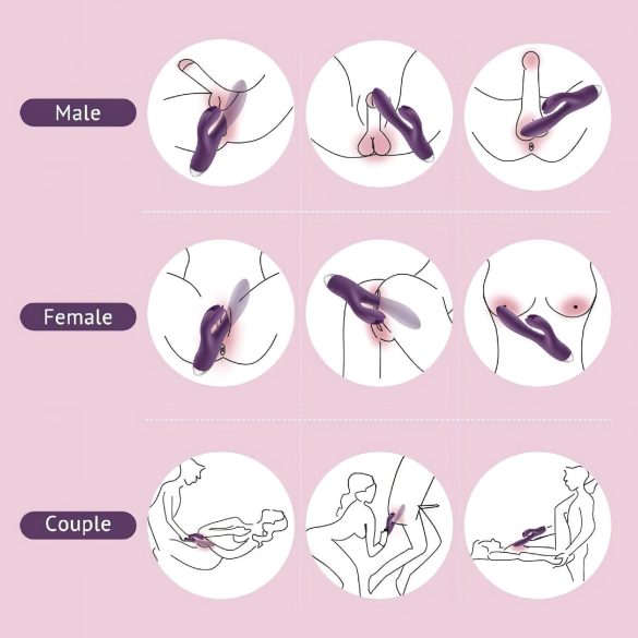 Tracy's Dog - rabbit vibrator met clitorisstimulator - waterdicht - paars