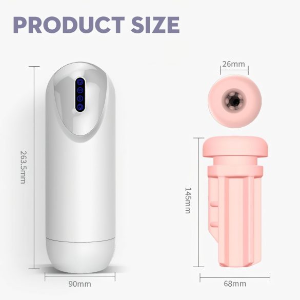 Leopard - automatische masturbator - op en neer bewegend, vibrerend - wit