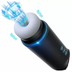   Leopard - automatische zuigende en vibrerende masturbator - zwart