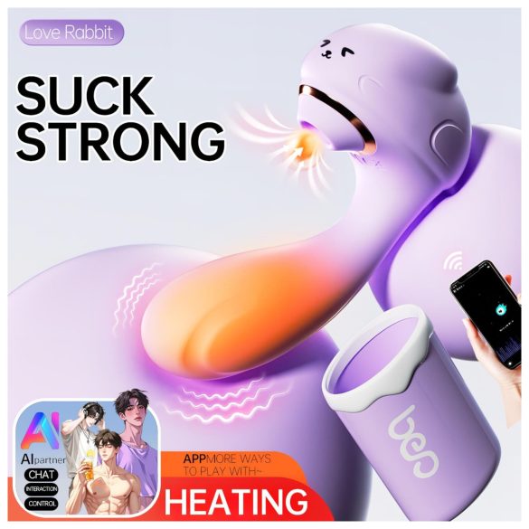 Leopard - vibrerende zuigvibrator - paars