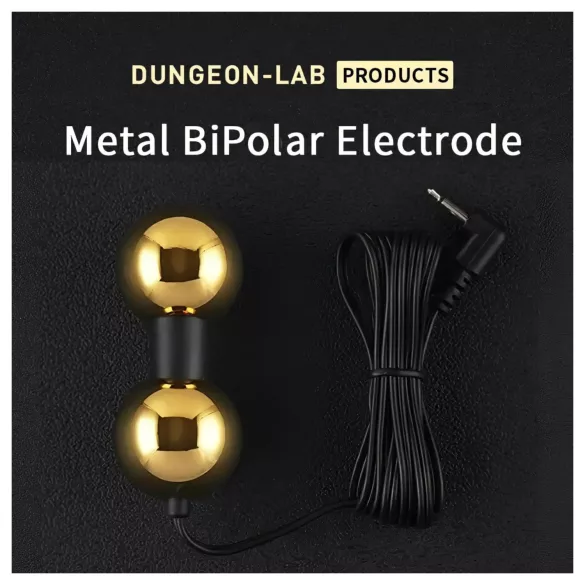 DG-LAB BiPolar B - bipolaire, zandloper‑vormige metalen elektrode (goud)
