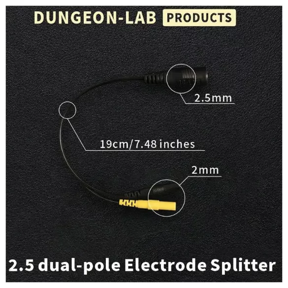 DG-LAB - elektrodeverdeler van 2,5 mm‑aansluiting naar 2 mm (zwart)