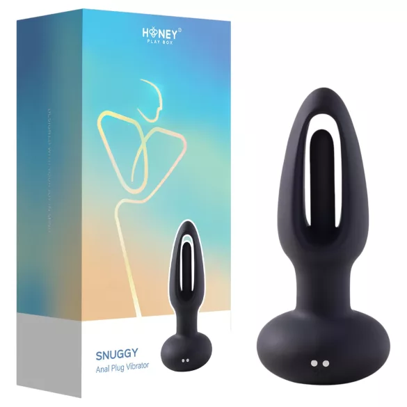 Honey Play Box Snuggy - anaal vibrator met tong - siliconen zwart
