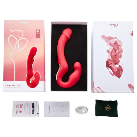 Honey Play Box Harmony Duo - duo draagbare vibrator met tong - rood
