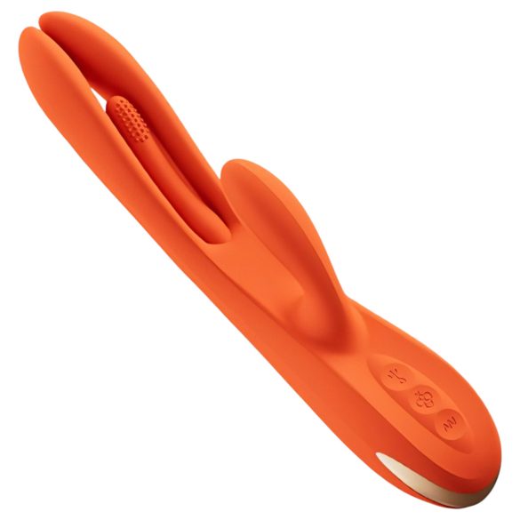 Honey Play Box Terri - rabbit vibrator met tong - oranje siliconen