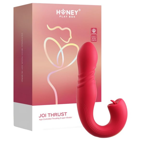 Honey Play Box Joi Thrust 2 - vibrator met thrustfunctie en likbeweging - rood