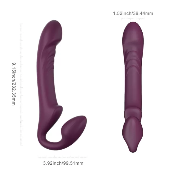Honey Play Box Bliss - strap-on vibrator met roterende kralen - paars