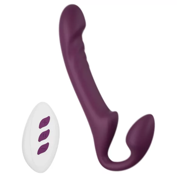 Honey Play Box Bliss - strap-on vibrator met roterende kralen - paars