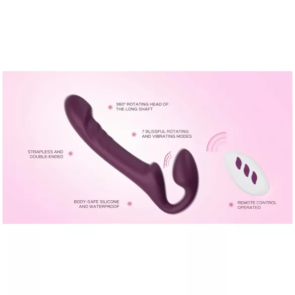 Honey Play Box Bliss - strap-on vibrator met roterende kralen - paars