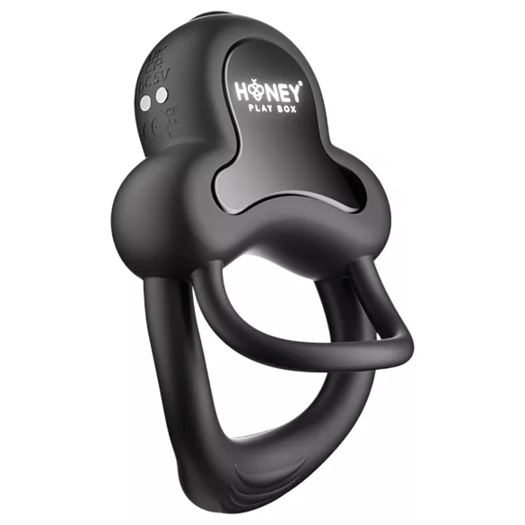 Honey Play Box Anello - vibrerende cockring met teeltring - zwart