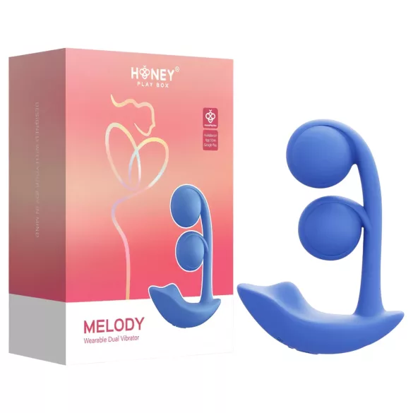 Honey Play Box Melody - vibrator met kralen en app - 2in1 - blauw
