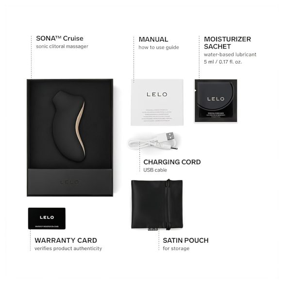 LELO Sona Cruise - clitorisstimulator met sonic waves - zwart