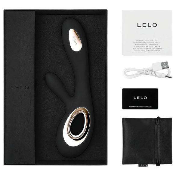 LELO Soraya Wave - rabbit vibrator - bewegende kop - zwart