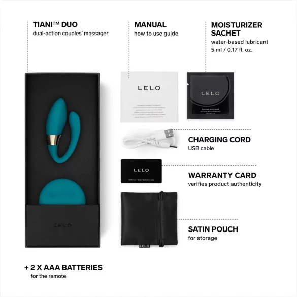LELO Tiani Duo - vibrerend duo-ei voor koppels - siliconen - blauw