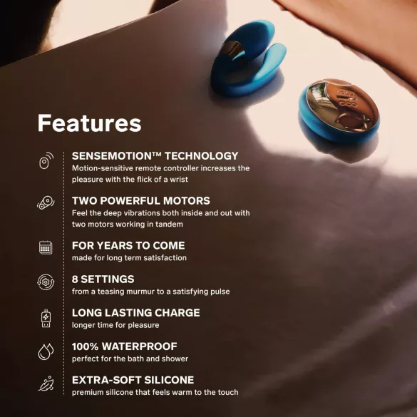 LELO Tiani Duo - vibrerend duo-ei voor koppels - siliconen - blauw