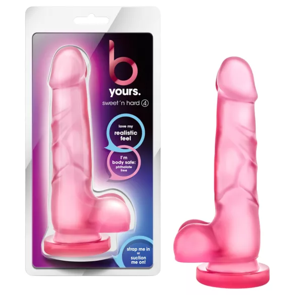 B Yours Sweet N Hard 4 - dildo met ballen - 18cm - roze