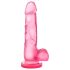 bjours Sweet N Hard 4 - roze dildo met zuignap en ballen