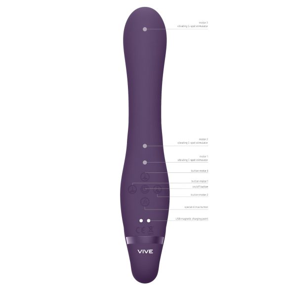 Vive Suki - strapless vibrator - zonder harnas - siliconen - paars