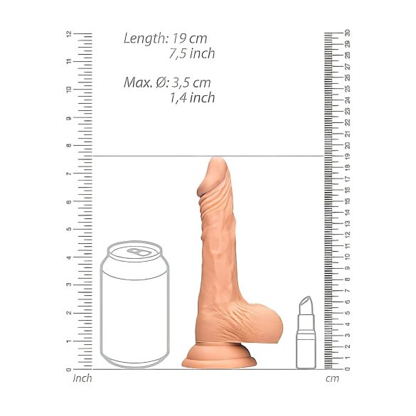 RealRock - realistische dildo met balzak - 17cm - huidskleur