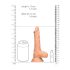 RealRock Dong 7 - levensechte dildo met bal, 17cm - naturel