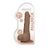 RealRock Dong 7 - levensechte dildo met ballen (17 cm) - donker natuurkleur