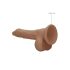 RealRock Dong 7 - natuurgetrouwe dildo met ballen (17cm) - donker natureltint