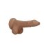 RealRock Dong 7 - natuurgetrouwe dildo met ballen (17cm) - donker natureltint