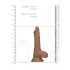 RealRock Dong 7 - natuurgetrouwe dildo met ballen (17cm) - donker natureltint