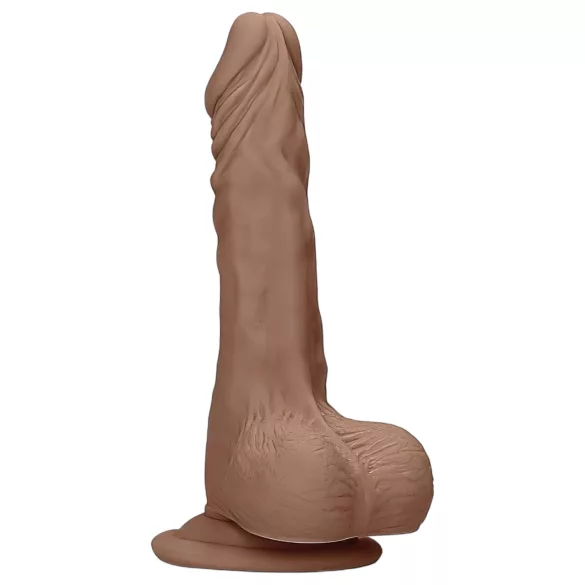 RealRock - dildo met ballen - realistisch 25cm - donker huidskleur