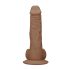 RealRock Dong 10 - levensecht dildo met ballen (25cm) - donker natuur