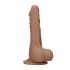 RealRock Dong 10 - levensecht dildo met ballen (25cm) - donker natuur