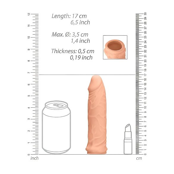 RealRock - penis sleeve - 17 cm - naturel