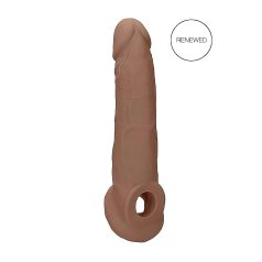   RealRock - penis sleeve - extra lang 21,5 cm - donker huidskleur