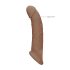 RealRock Penis Sleeve 9 - penismantel (21,5cm) - donker natuurlijk