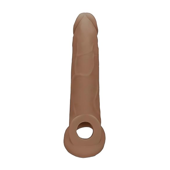 RealRock - penis sleeve - extra lang 21,5 cm - donker huidskleur