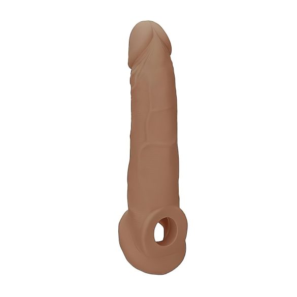RealRock - penis sleeve - extra lang 21,5 cm - donker huidskleur