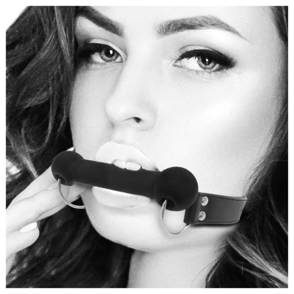 Ouch! - mondknevel in botvorm - silicone - zwart